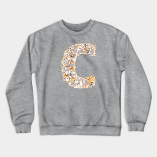 cat letter c (the cat forms the letter c) Crewneck Sweatshirt